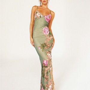 JULIANNA dress - green roccoco floral
